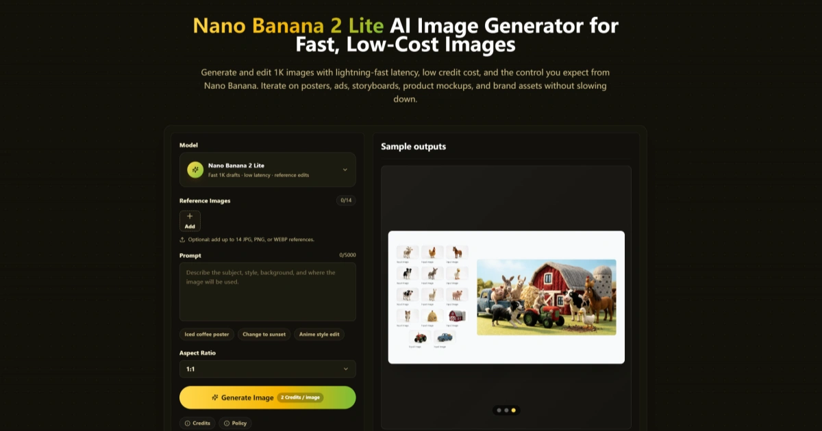 Nano Banana 2 Lite Tools screenshot 1